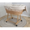 Baby rieten wieg beige dekentje bekleding