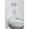 Baby wiegje grote wielen Grijs met Textiel Grijs