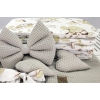 Baby wiegje grote wielen Wit met Textiel Beige