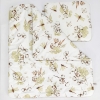 Baby wiegje grote wielen Wit met Textiel Beige