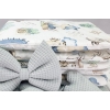 Baby wiegje Rotan Wieg Naturel Grote Wielen met Textiel Grijs