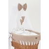 Baby Wiegje Rotan wieg Naturel met kleine wieltjes Beddengoedset Beige