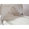 Beige stof wiegbekleding voor veilige baby slaapomgeving