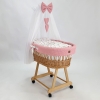 Naturel Rotan Baby Wiegje Beddengoedset Poederroze
