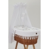 Naturel Rotan Baby Wiegje met Bedtextiel Volledige Set Witte Wafel