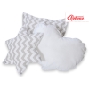 3-delige Kussenset Grijs Zigzag