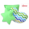 3-delige Kussenset Groen Blauw Zigzag