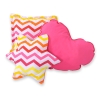 3-delige Kussenset Roze Geel Zigzag