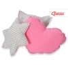 3-delige Kussenset Roze Grijs Geruit