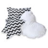 3-delige Kussenset Zwart Zigzag