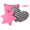 3 st Kussens voor Tipi Speeltent Roze Zwart Zigzag