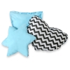 3 st Kussens voor Tipi Speeltent Zwart Blauw Zigzag