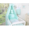 Babybettwäsche Set 5-tlg mit Himmel -  minze