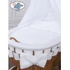 Babywieg op Wielen / Rieten Babybed met Hemeltje Bianca
