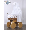 Babywieg op Wielen / Rieten Babybed met Hemeltje Bianca