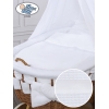 Babywieg op Wielen / Rieten Babybed met Hemeltje Bianca