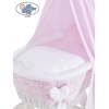 Babywieg op Wielen / Rieten Babybed met Hemeltje Isabella