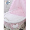 Babywieg op Wielen / Rieten Babybed met Hemeltje Isabella