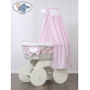 Babywieg op Wielen / Rieten Babybed met Hemeltje Isabella
