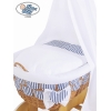 Babywieg op Wielen / Rieten Babybed met Hemeltje Jachthaven