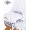 Babywieg op Wielen / Rieten Babybed met Hemeltje Jachthaven