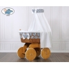 Babywieg op Wielen / Rieten Babybed met Hemeltje Jachthaven