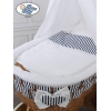 Babywieg op Wielen / Rieten Babybed met Hemeltje Jachthaven