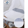 Babywieg op Wielen / Rieten Babybed met Hemeltje Jachthaven