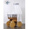 Babywieg op Wielen / Rieten Babybed met Hemeltje Jachthaven