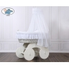 Babywieg op Wielen / Rieten Babybed met Hemeltje Sophia