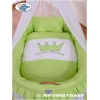 Babywieg op Wielen / Rieten Babymand met Hemeltje -  Groen Little Prince Princess