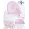 Babywieg op Wielen / Rieten en Houten Wieg - met Kap - Beddengoed