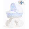 Babywieg op Wielen / Rieten en Houten Wieg - met Kap - Beddengoed Isabella
