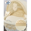 Babywieg op Wielen / Rieten en Houten Wieg - met Kap - Beddengoed Isabella
