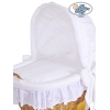 Babywieg op Wielen / Rieten en Houten Wieg - met Kap - Beddengoed Sophia