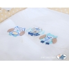 Babywieg op Wielen / Rieten Kribbe met Hemeltje -  Beige Gelukkige Uilen