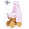 Babywieg op Wielen / Rieten Kribbe met Hemeltje Isabella