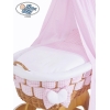 Babywieg op Wielen / Rieten Kribbe met Hemeltje Isabella