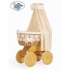 Babywieg op Wielen / Rieten Kribbe met Hemeltje Isabella