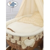 Babywieg op Wielen / Rieten Kribbe met Hemeltje Isabella