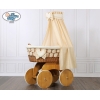 Babywieg op Wielen / Rieten Kribbe met Hemeltje Isabella