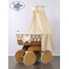 Babywieg op Wielen / Rieten Kribbe met Hemeltje Isabella