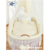 Babywieg op Wielen / Rieten Kribbe met Hemeltje Ivoor Amelie