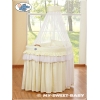 Babywieg op Wielen / Rieten Kribbe met Hemeltje -  Ivoor Little Prince Princess