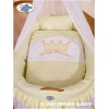 Babywieg op Wielen / Rieten Kribbe met Hemeltje -  Ivoor Little Prince Princess
