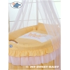 Babywieg op Wielen / Rieten Kribbe met Hemeltje -  Perzik Little Prince Princess
