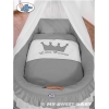 Babywieg op Wielen / Rieten Wieg met Hemeltje -  Antraciet Little Prince Princess