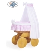 Babywieg op Wielen / Rieten Wieg met Hemeltje Hanna