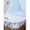 Babywieg op Wielen / Rieten Wieg met Hemeltje Isabella