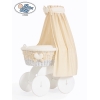 Babywieg op Wielen / Rieten Wieg met Hemeltje Isabella
